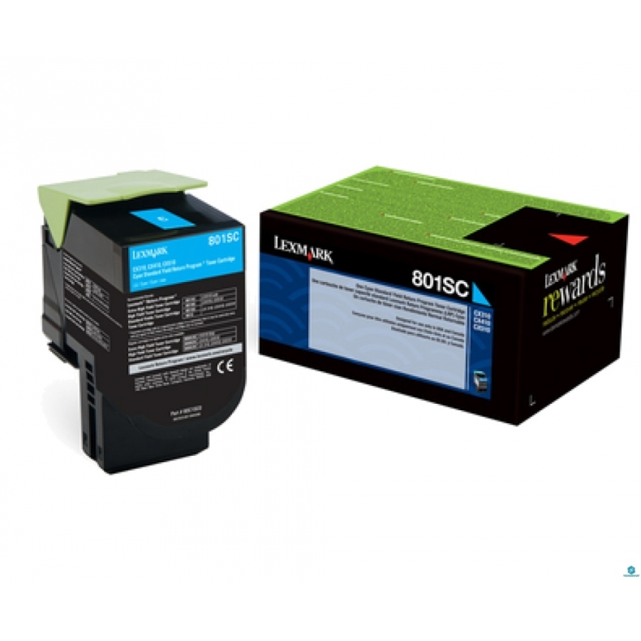 Toner Laser Lexmark  80C8Sc0 Cyan, Rendimiento Estandar Hasta 2,000 Paginas, Para Modelos: Cx410, Cx510, Cx310