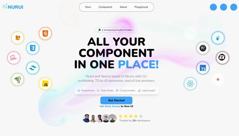 Modern React Ui Component Library For Next Js Nurui - Best Geometric Arts in Full HD