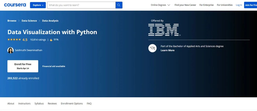 Top 13 Data Visualization Courses to Take Your Skills to the Next Level 2 Data Visualization with Python