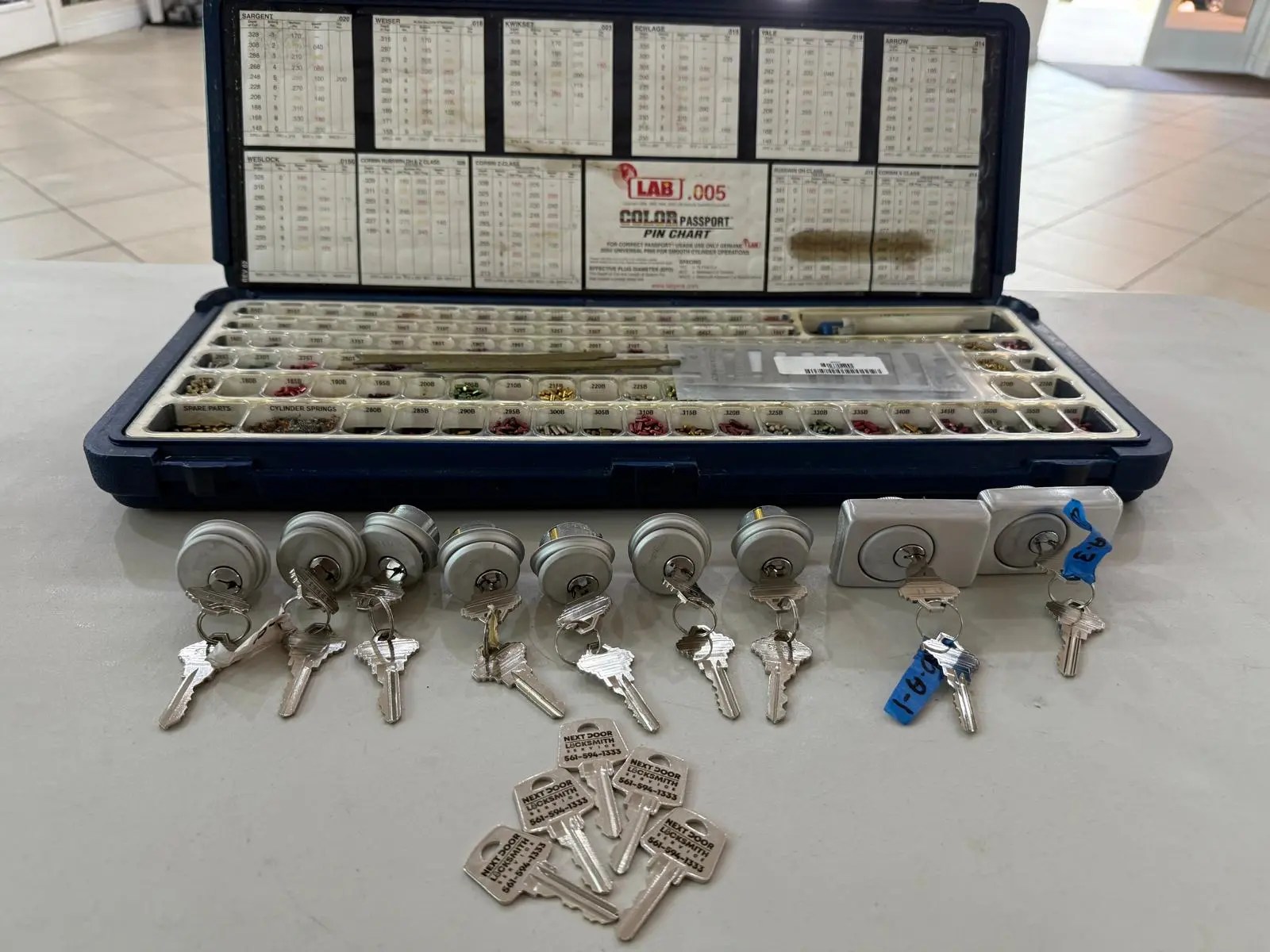 Variety of keys and locks