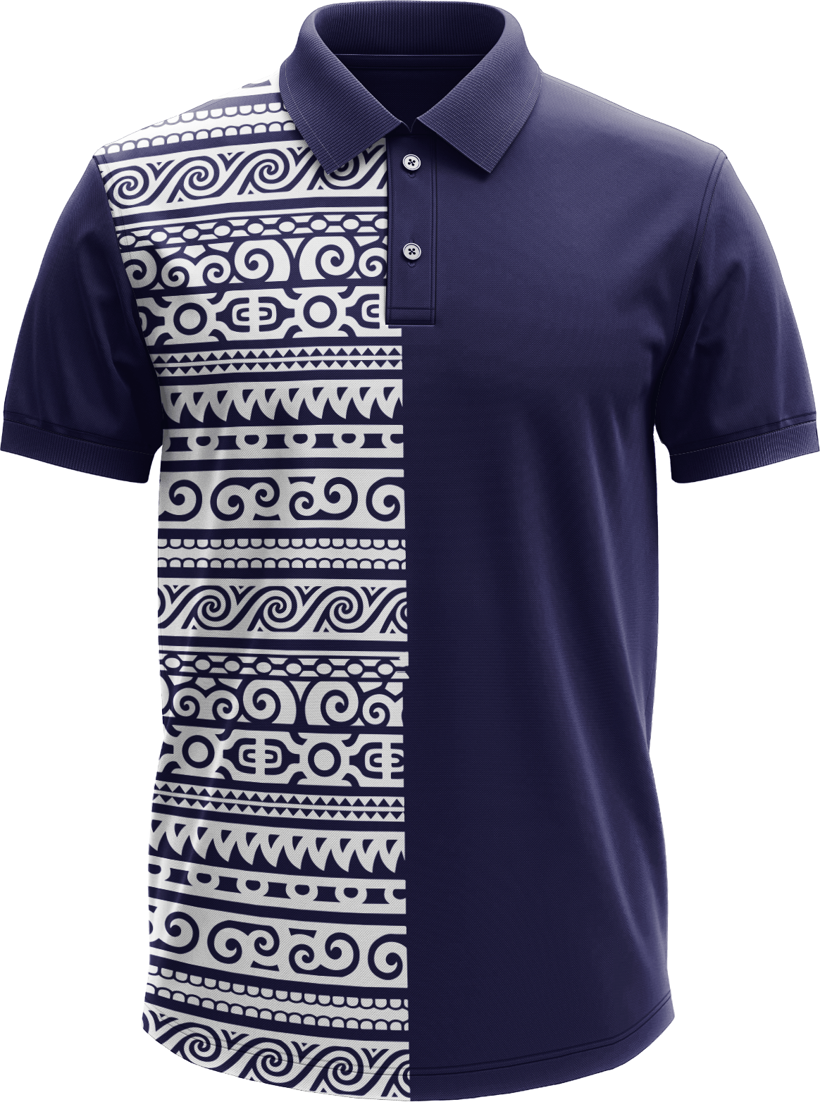 Tribal Panel Sublimated Polo – Navy & White
