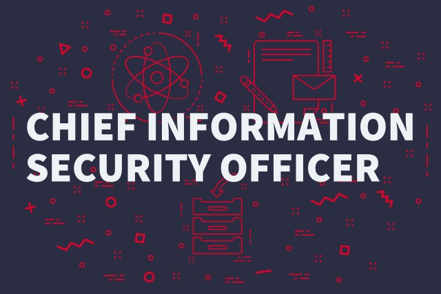 Conceptual business illustration with the words chief information security officer - Next Level Secure