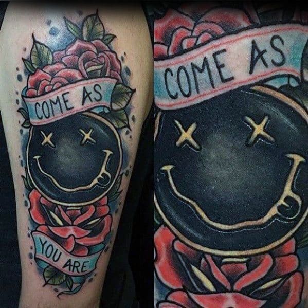 60 Nirvana Tattoo Designs For Men - Rock Band Ink Ideas 599_x_599_jpg