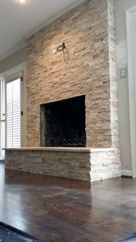 How To Create The Stacked Stone Fireplace Look On A Budget Martha Stewart