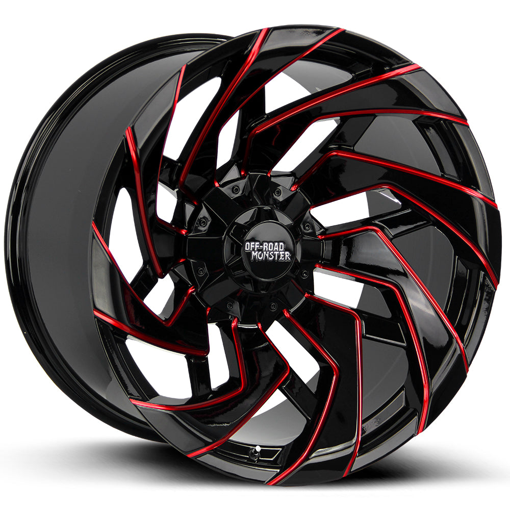 OFFROADMONSTERM24GLOSSBLACKCANDYREDMILLEDANGLE