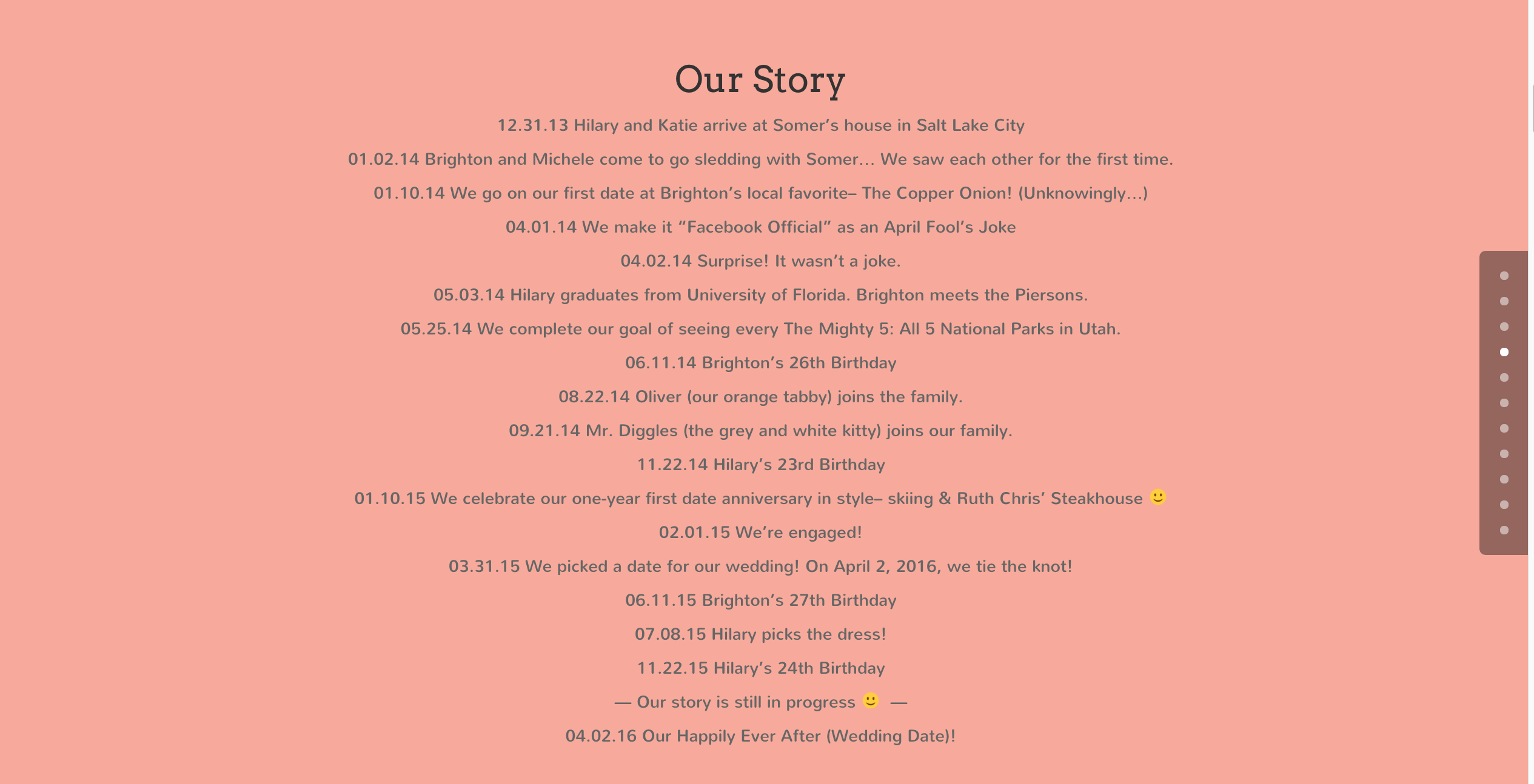 Creating a wedding website