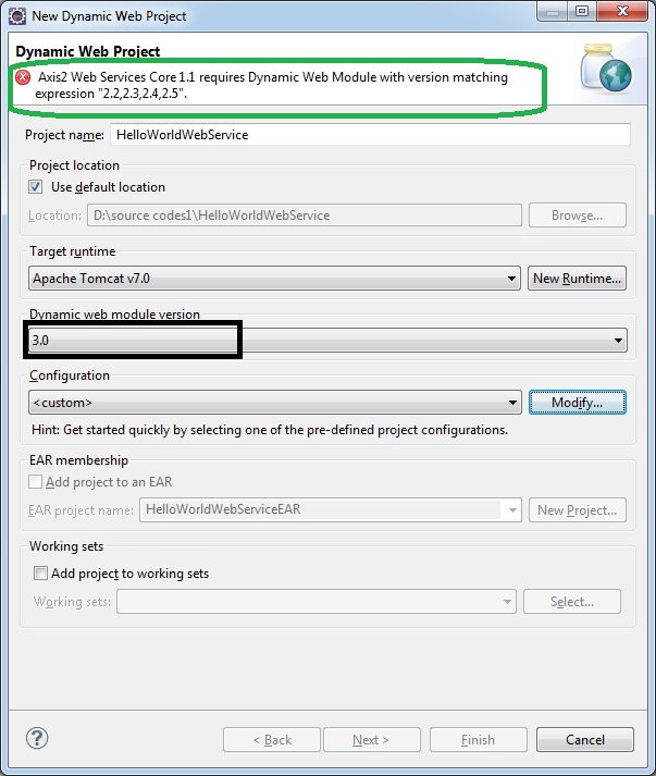 axis incompatible error