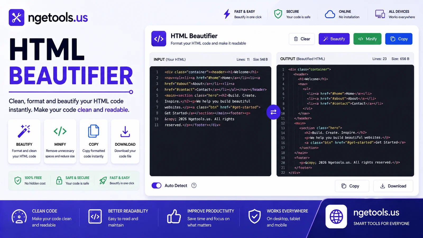 HTML Beautifier Online
