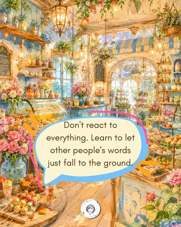 Don't react to everything. Learn to let other people's words just fall to the ground.