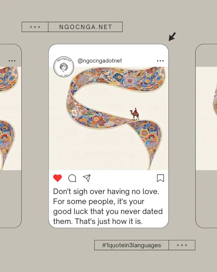 Don't sigh over having no love