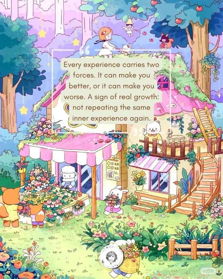 Every experience carries two forces. It can make you better, or it can make you worse. A sign of real growth: not repeating the same inner experience again.