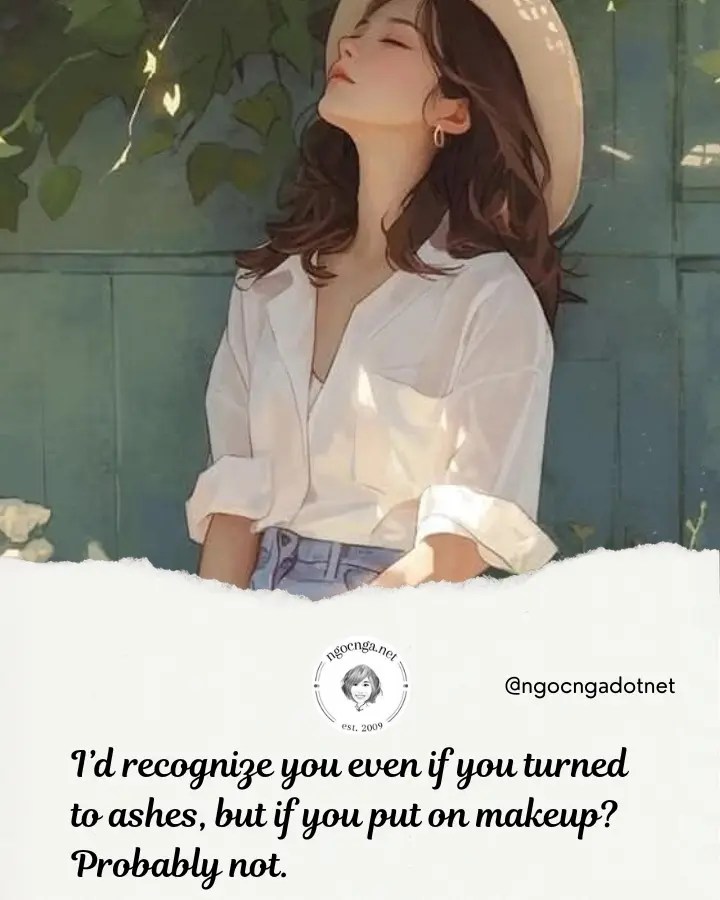 I’d recognize you even if you turned to ashes, but if you put on makeup? Probably not.