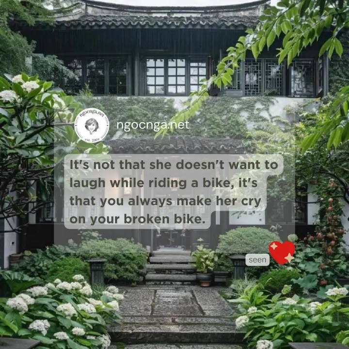It's not that she doesn't want to laugh while riding a bike