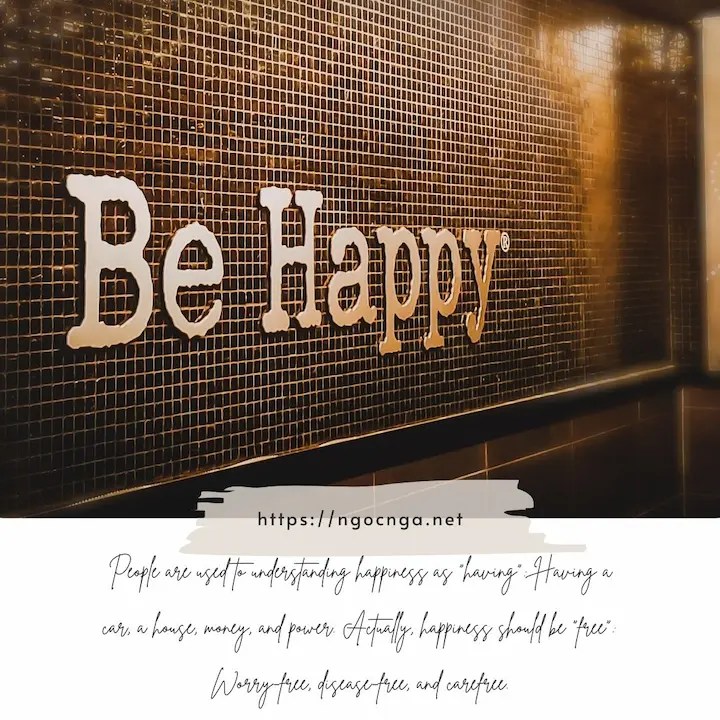 People are used to understanding happiness as "having"