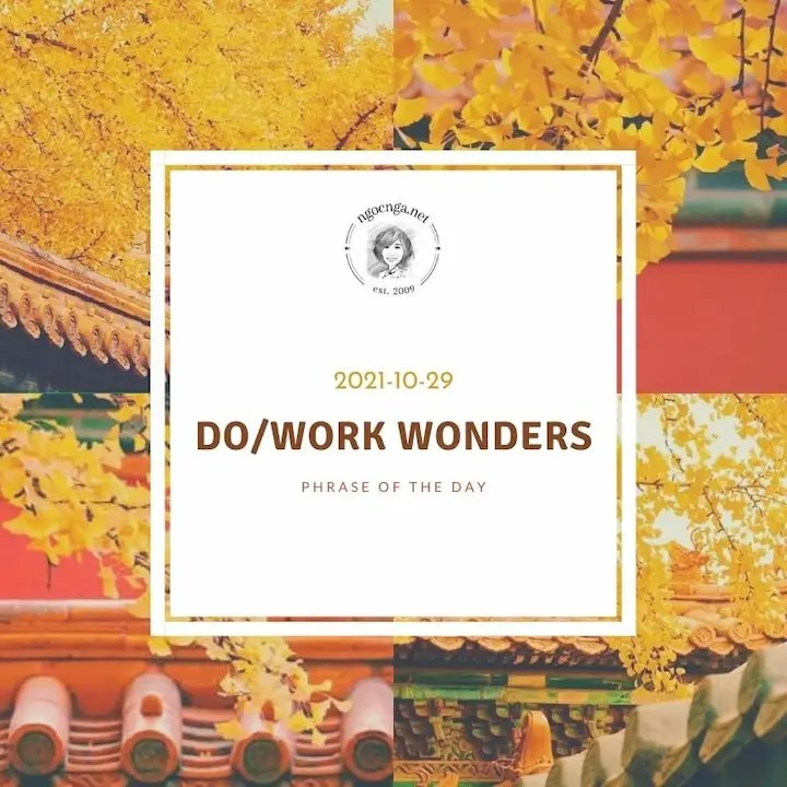 Phrase Of The Day: Do/Work Wonders