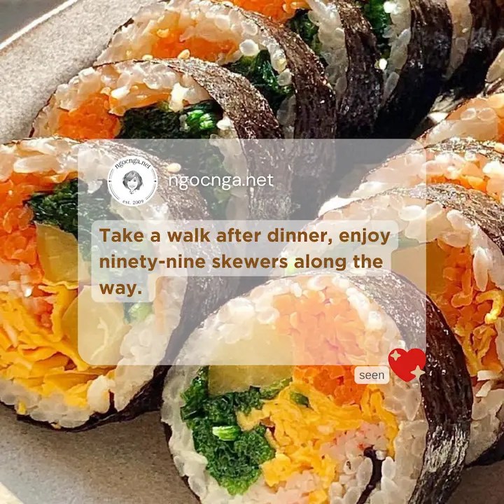 Take a walk after dinner, enjoy ninety-nine skewers along the way