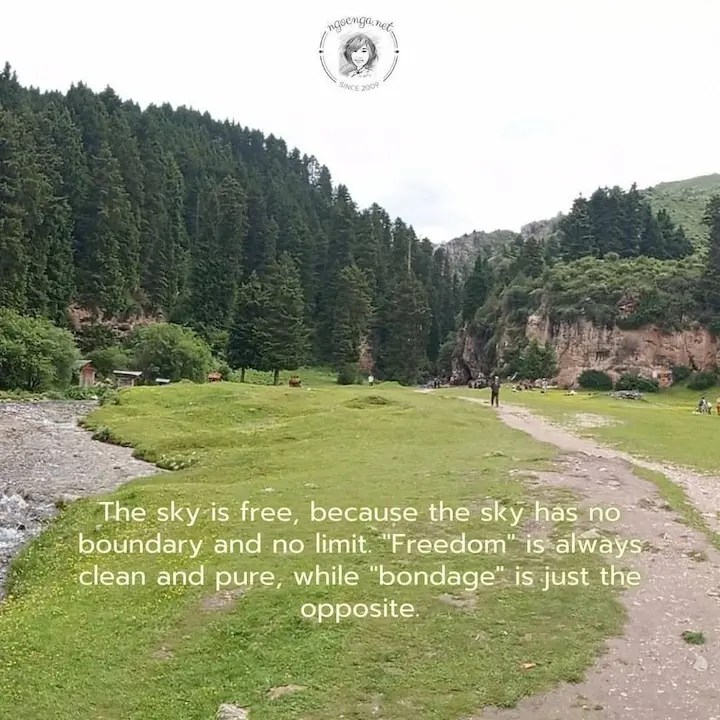 The sky is free, because the sky has no boundary and no limit
