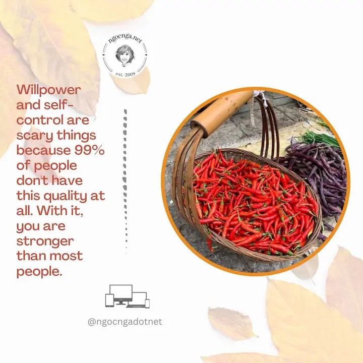Willpower and self-control are scary things because 99% of people don't have this quality at all