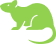 Green lizard or gecko illustration with curved tail