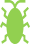 Green beetle illustration with segmented body and legs