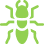 Green ant icon with segmented body and legs