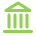 Green bank or government building icon with classical columns