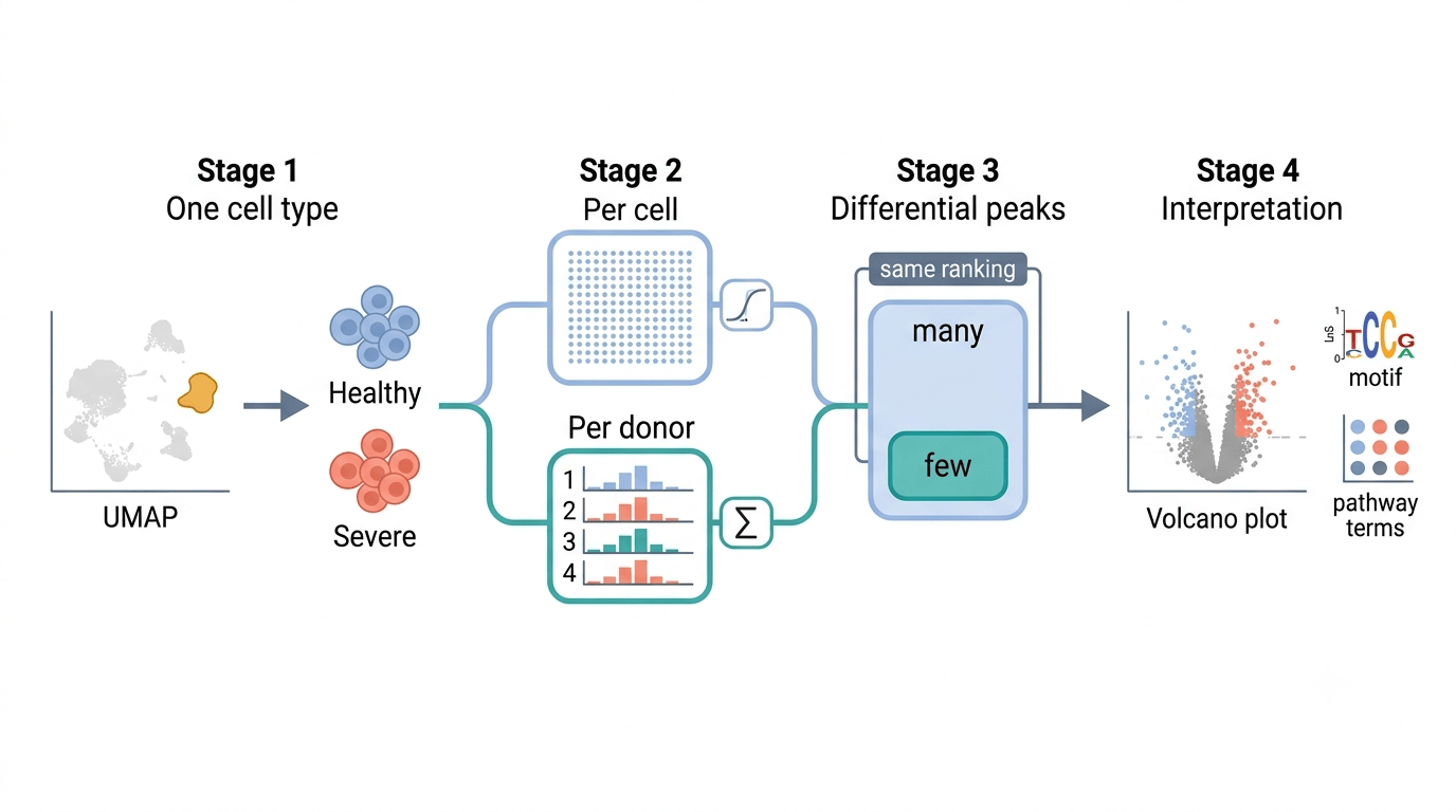 How to Analyze Single-Cell ATAC-seq Data — A Complete Beginner’s Guide Part 5: Differential Accessibility Analysis