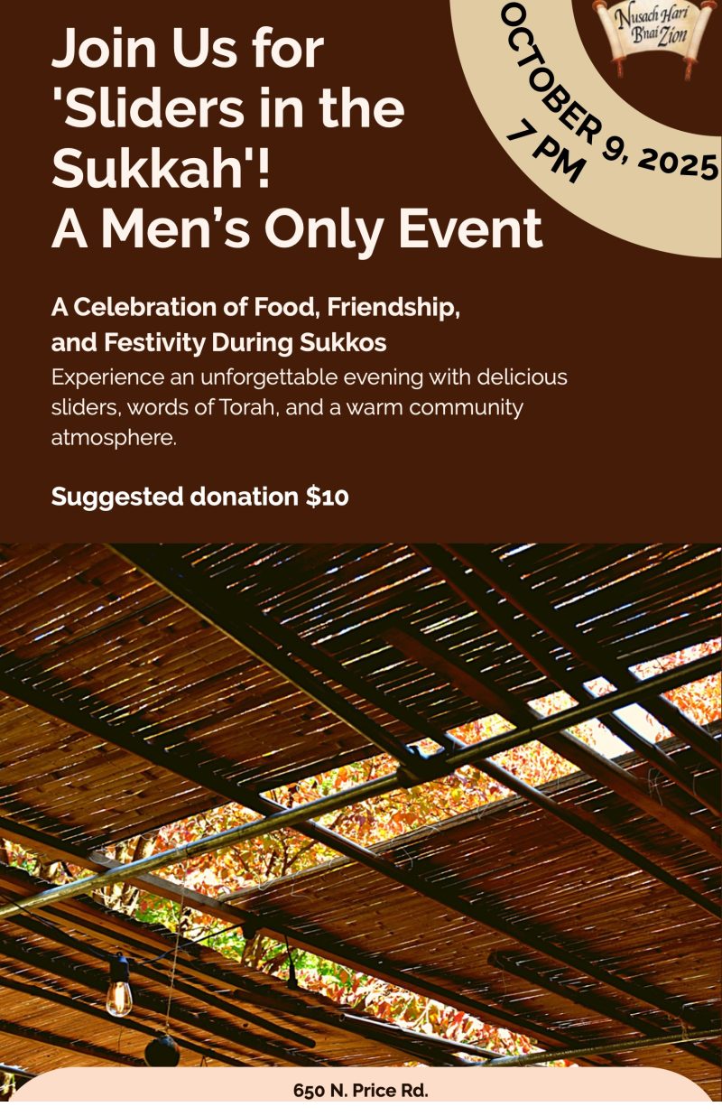 Sliders in the Sukkah - A Men's Only Event