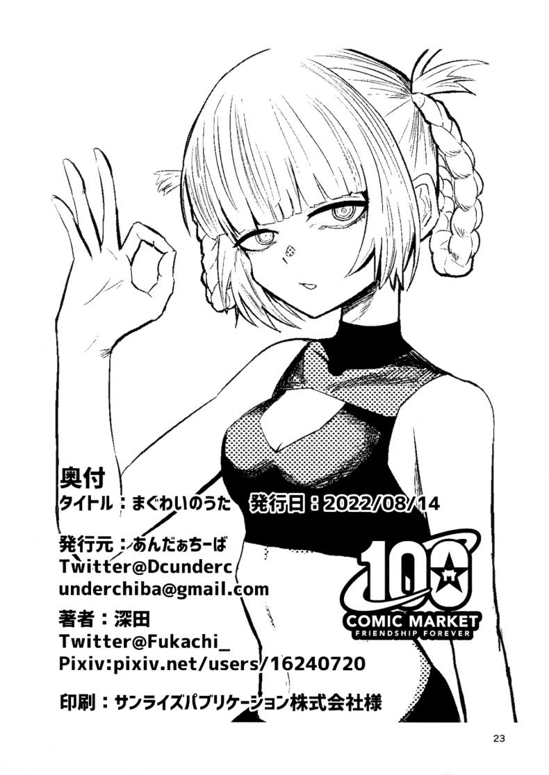 ขอดูดหน่อยสิ (C100) [Under Chiba (Fukada)] Maguwai no Uta (Yofukashi no Uta) ภาพ 21