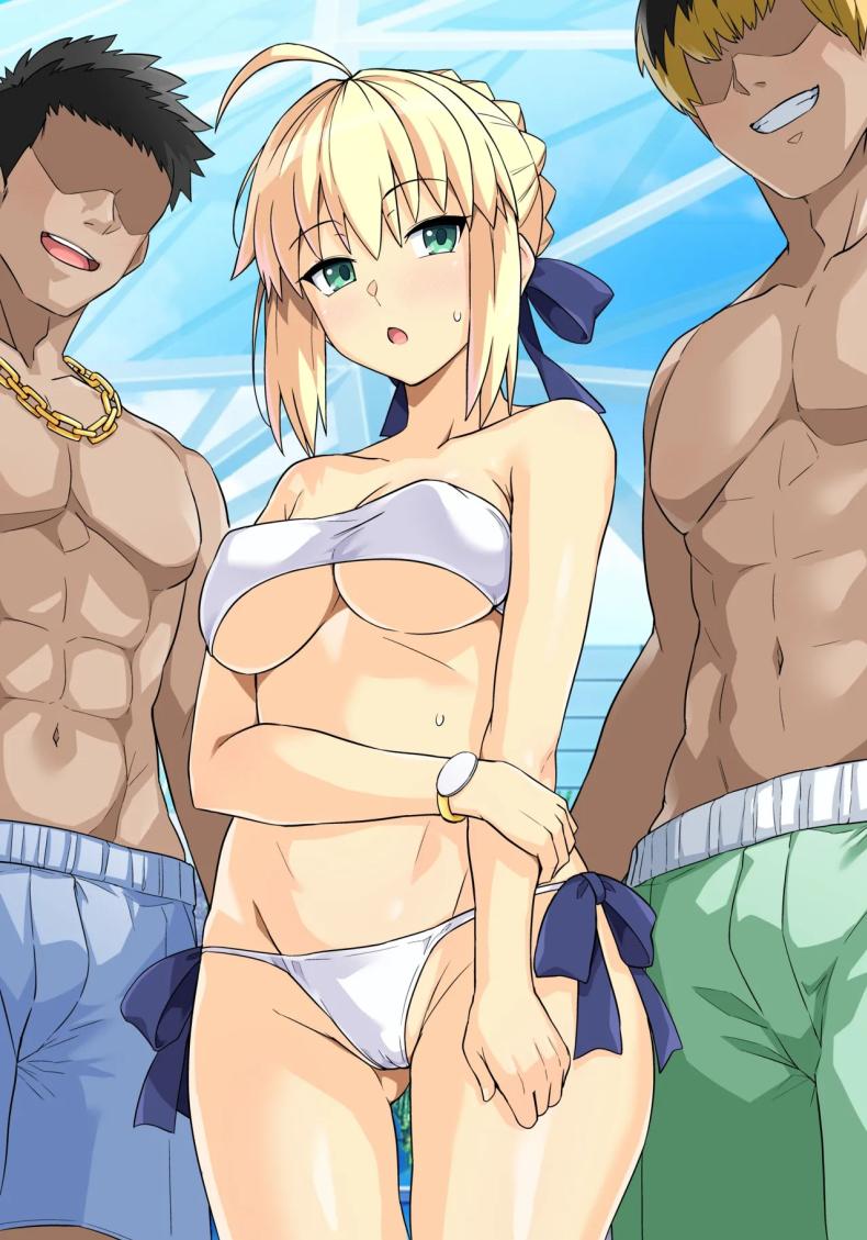 คุณเซเบอร์ในสระว่ายน้ำ[Royal Bitch (haruhisky)] Saber-san Yarimoku Nanpamachi Pool Hen (Fate stay night) ภาพ 54
