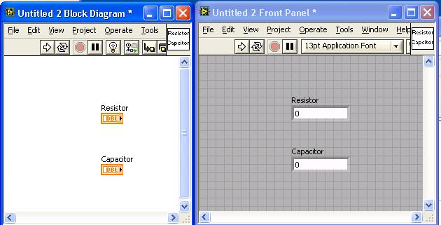 How Do I Set Resistor Capacitor Values In Labview Ni