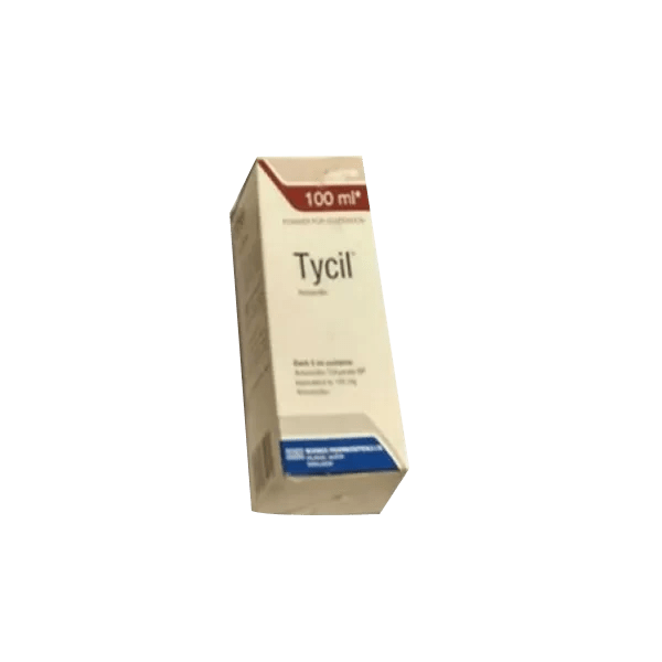 Tycil powder for suspension container image.