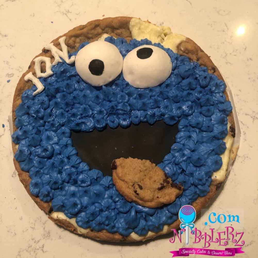 Cookie Monster Giant Cookie Cake – Nibblerz Desserts