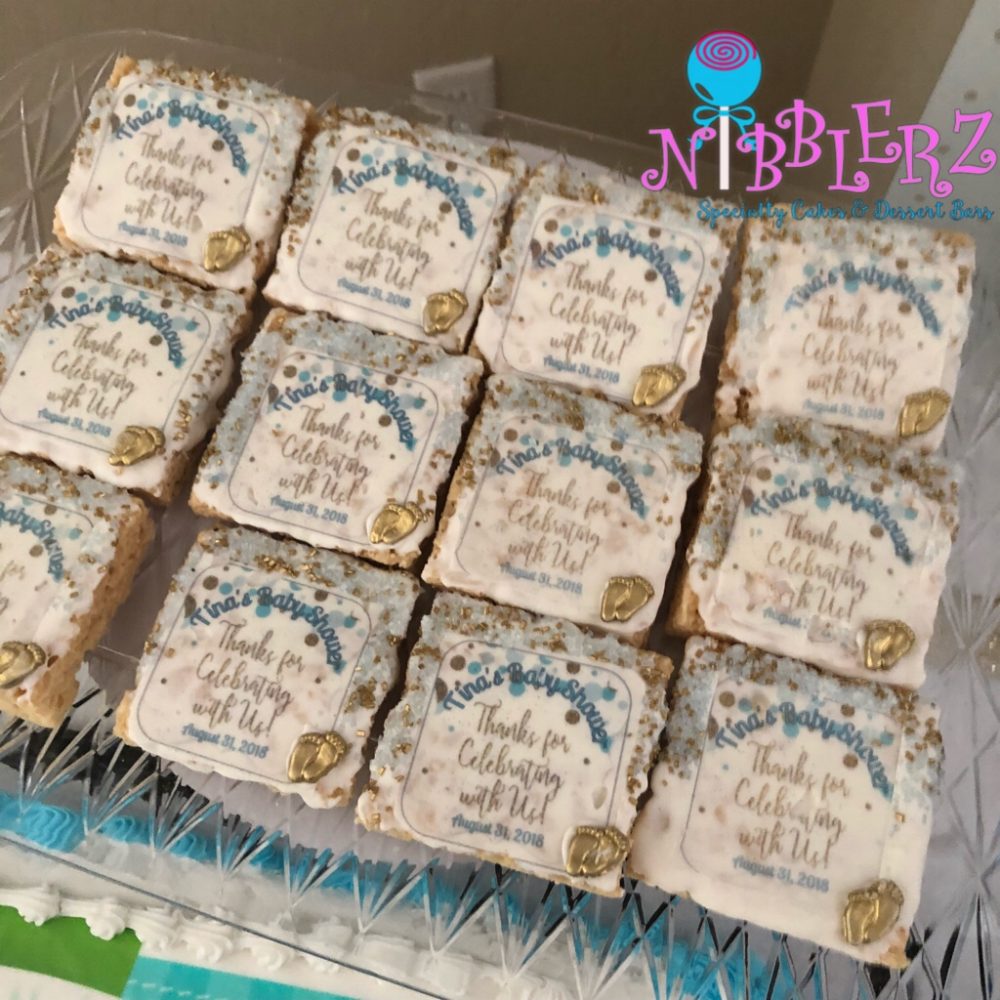 rice krispie treats baby shower favors
