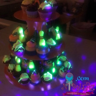 Cosmic Bowling, Glow Party, Cupcake Tower