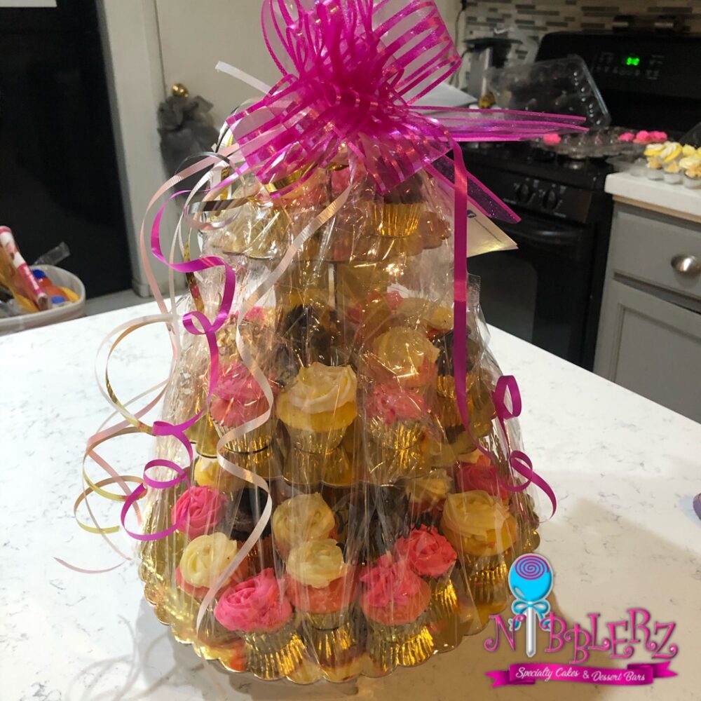 Pretty in Pink Cupcake Tower Nibblerz Desserts