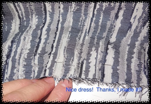 Then I turn my fabric back again and re-pin making sure my two edges are even.
