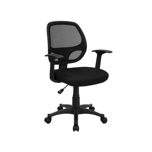 Mid-Back Black Mesh Task Chair With Adjustable Arms