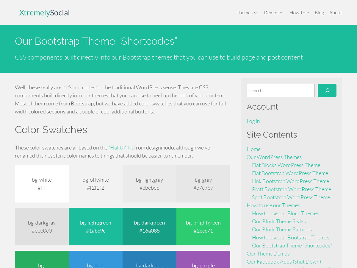 Our Bootstrap Theme “Shortcodes”