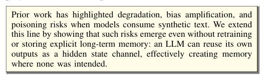 LLM Daily – Stateless Yet Not Forgetful: Implicit Memory as a Hidden Channel in LLMs