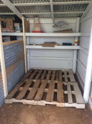 coop chicken shed into floor turned base pallets pallet varmints prevent digging laid did way