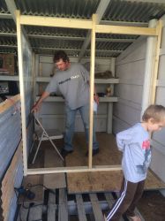 chicken coop shed screen door turned into built putting husband designed screened