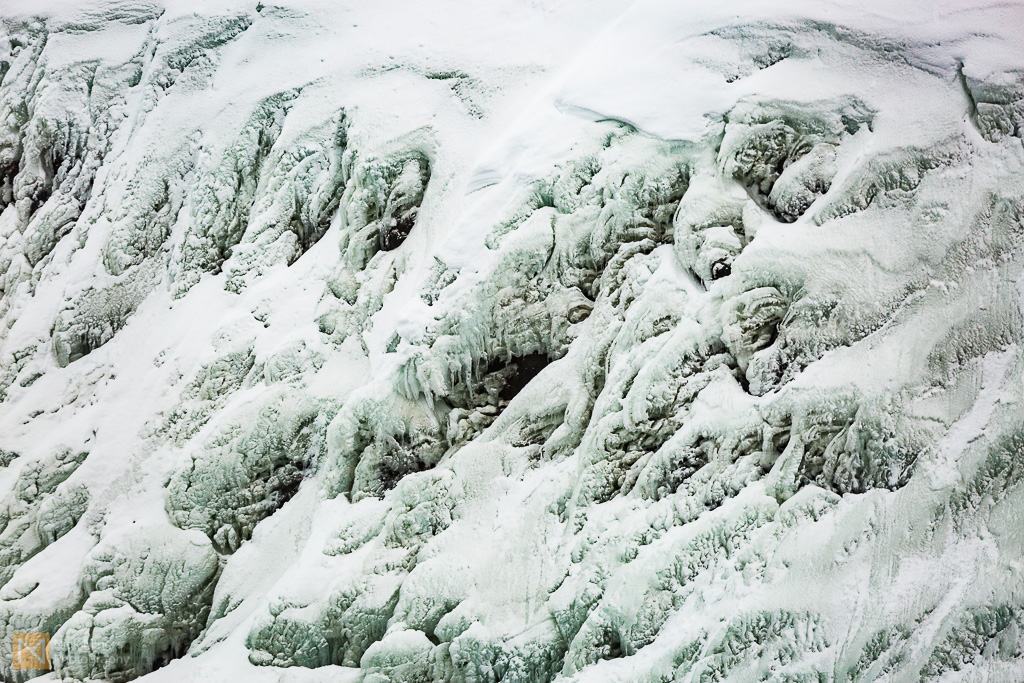 Ice structures at Gullfoss waterfall