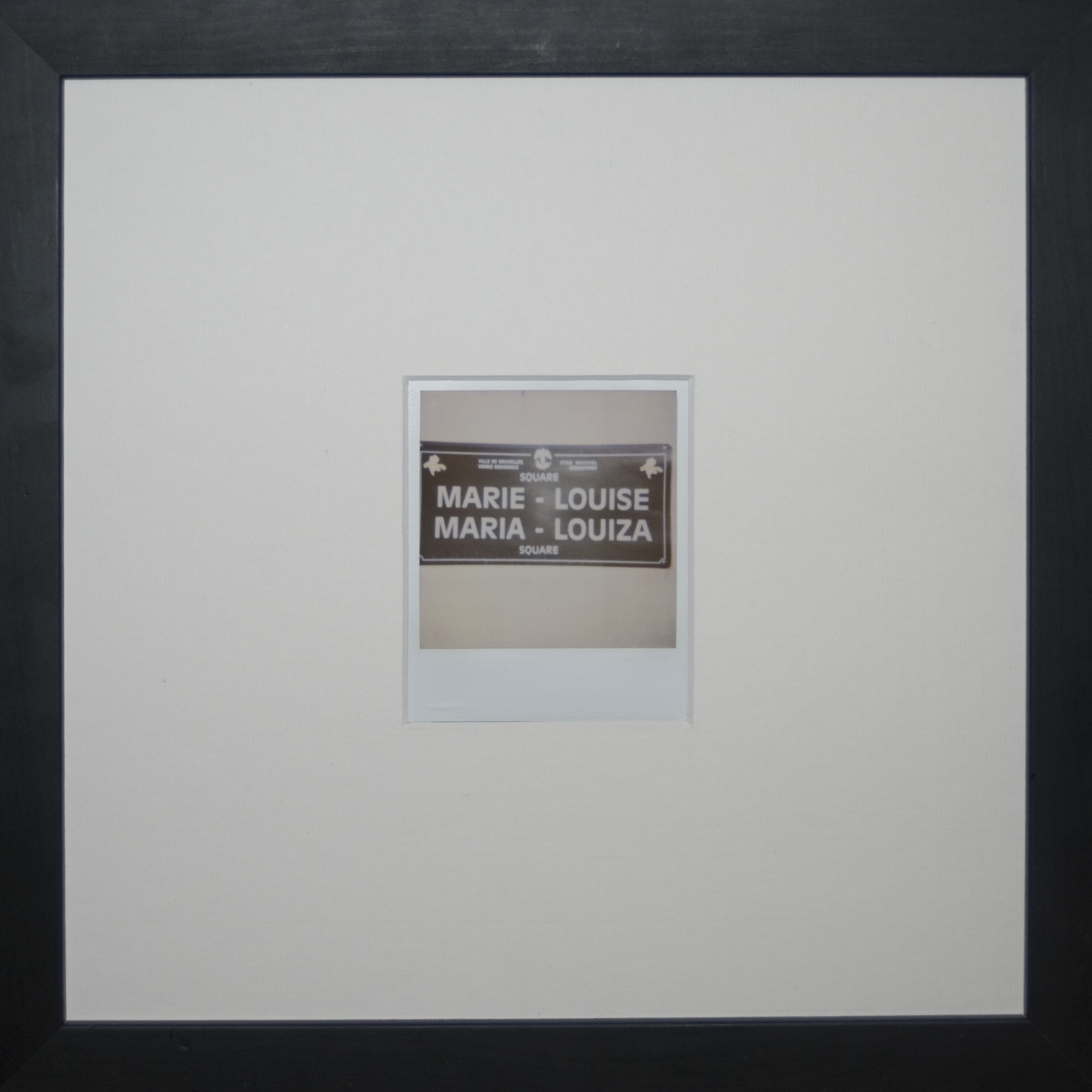 Statement, polaroid into a square "Marie louise", frame, 30 x 30 cm, 2010