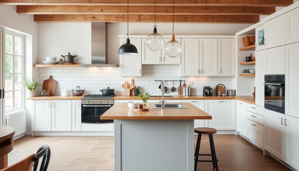 Moderne keuken met kookeiland en apparatuur Moderne keuken met kookeiland en apparatuur