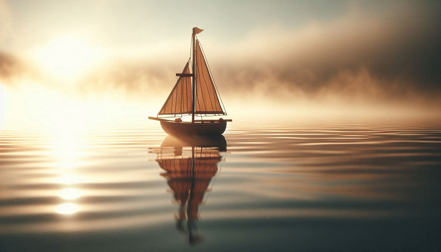 Pupose - a toy boat on a lake
