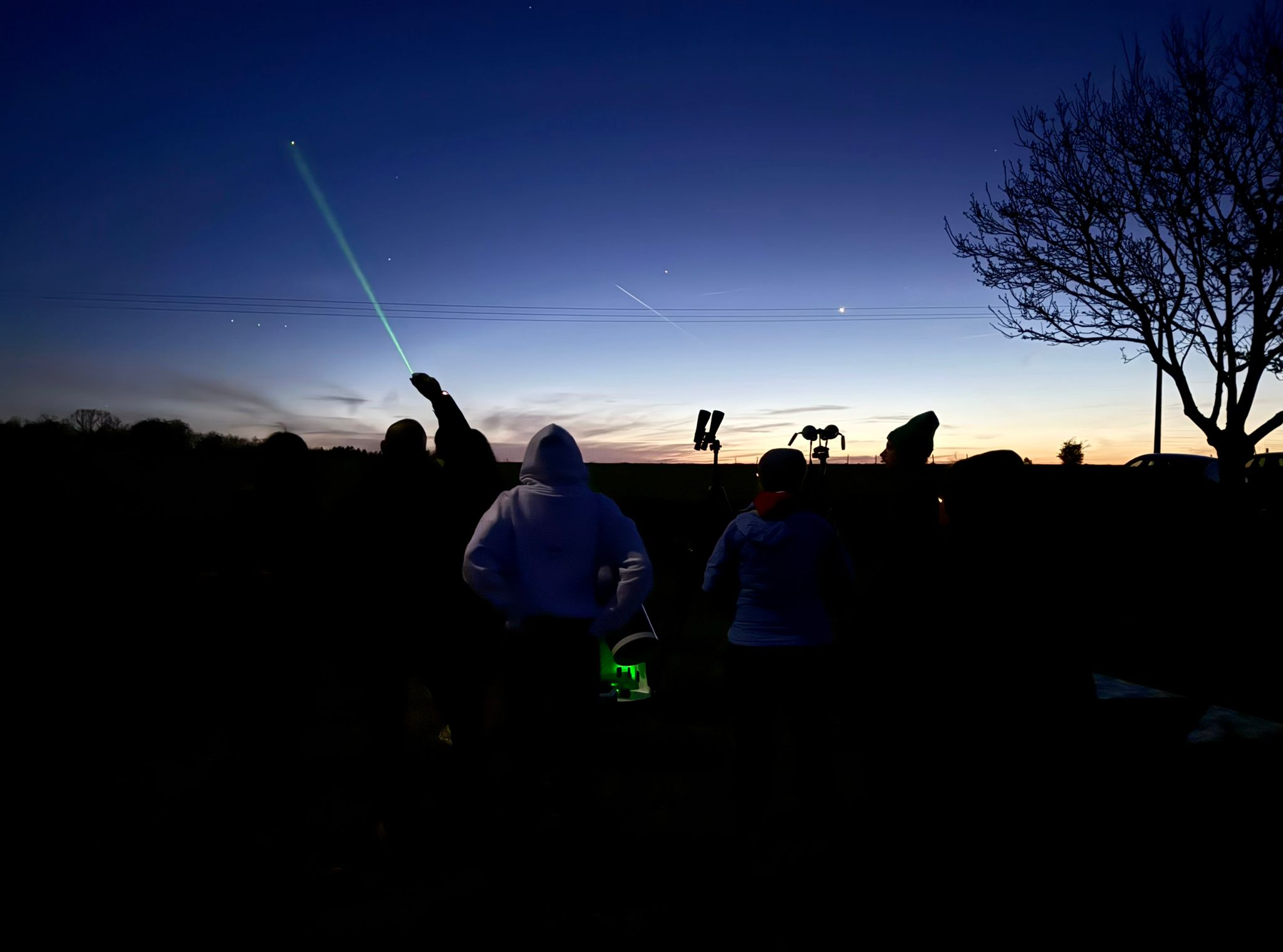 Nightwise guided astronomy observation with telescope during a public stargazing event in Luxembourg