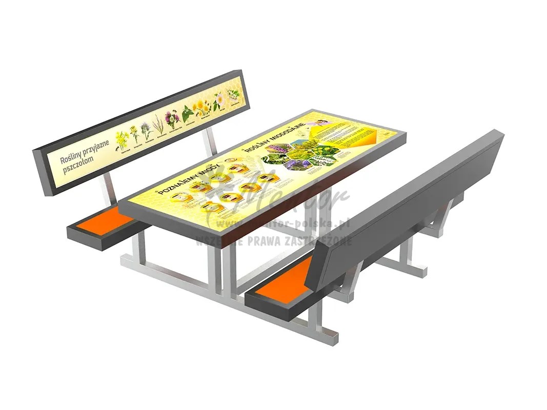 Mentor MENSA educational table with two printed backrests