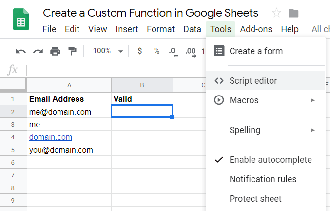 Creating A Custom Function
