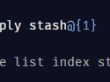How To Pop Out A Specific Stash From The Stash List In Git